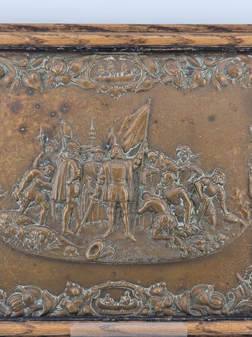 The Landing of Columbus Union Case-1856 Engraving cast as Bronze Plaque 1892-93