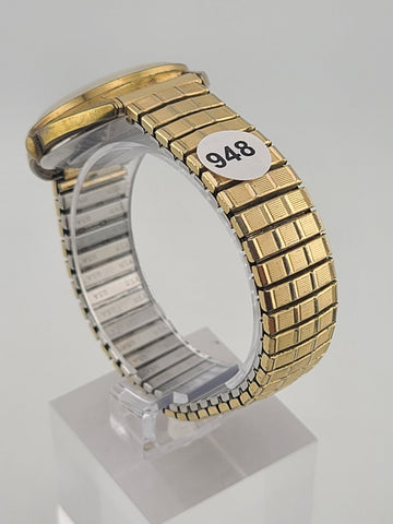Waltham 17 Jewels Shock Resistant 1970's Watch Sunburst Mens Gold Plated. Read.
