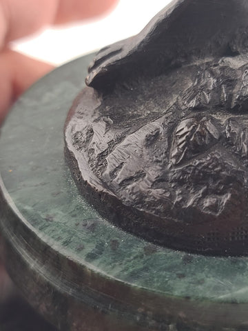 Antique Suzanne Bizard 1873 - 1963 Bronze Sculpture - Girl with Baskets 11 1/2"