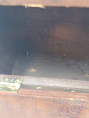 Rare Antique One Of A Kind Large Middle East Solid Wood & Copper Shoe Shine Box.