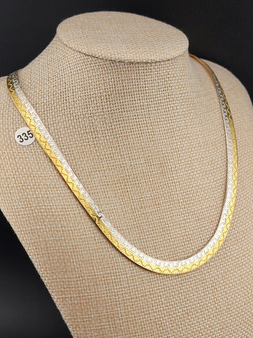 HAN Gold Vermeil over Sterling 925 Silver Italy 30 Inch Necklace. Double Sided.