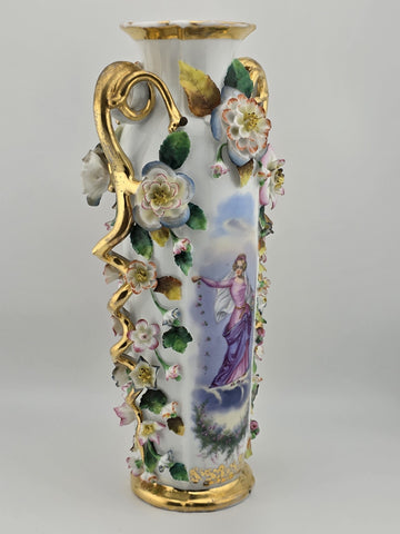 Rare Antique 19th C Jacob Petit Old Vieux Paris Porcelain Rococo 12 7/8" Vase