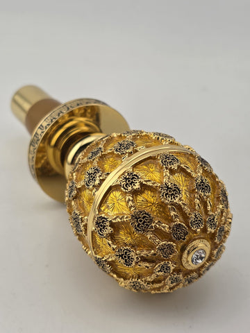 Rare Original Gorgeous Faberge Egg Gold Coronation Bottle Stop W Original Box.