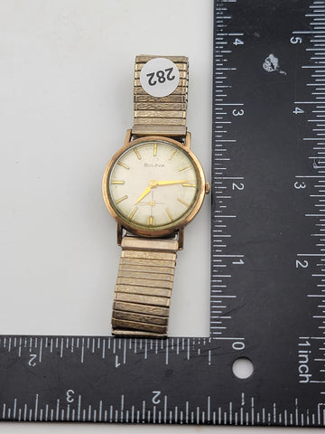 1960's Bulova Round Dress 32mm Wind Up Mens Vintage Wrist Watch Original Working