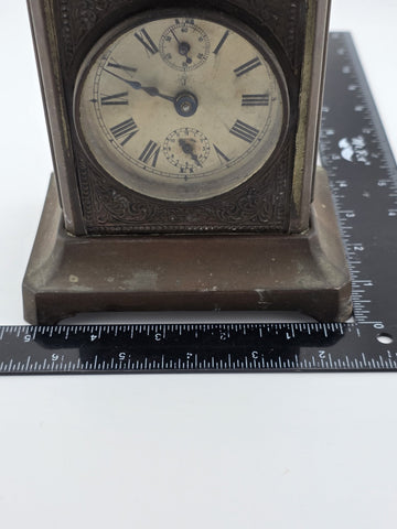 Antique JUNGHANS Germany Carriage Mantle Clock Musical Alarm Clock Music Works