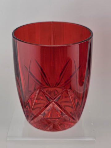 Set of 4 Waterford Crystal Marquis Brookside Red Double Old-Fashioned Glasses