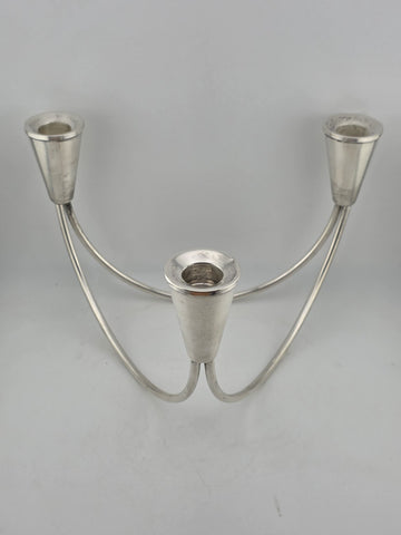 DUCHIN CREATION STERLING SILVER 3 ARM TRIPLE CANDLE HOLDER MID CENTURY MODERN