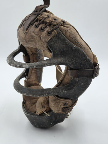 Rare Antique C 1920's Cast Iron & Leather Baseball Catcher Umpire Face Mask