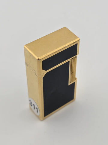 Rare VINCI Paris Gold Black Lacquer Butane Lighter France Dupont Style Working