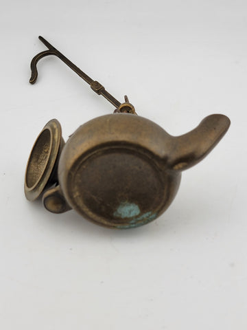 Rare 19th Century Antique European Brass Hanging Oil Lamp- Ships Lamp. Complete.