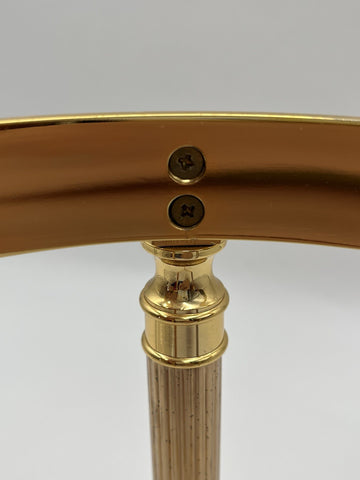 Design Guild Crystal Champagne Chiller Vertical Cut with Stand Brass Barware