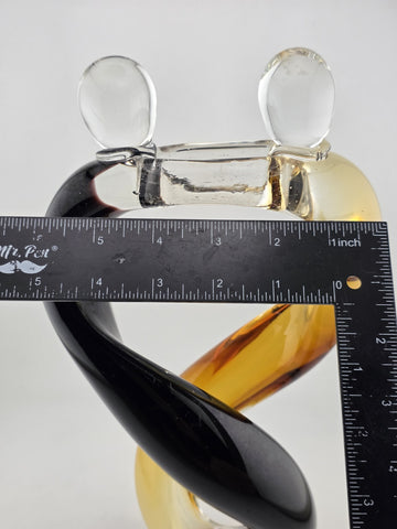 Vintage Dale Tiffany Hand-Blown Art Glass Hearts Lovers Hugging Sculpture