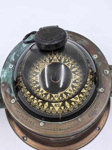 Rare Antique Kelvin White Constellation Ship Binnacle Compass Brass Nautical .