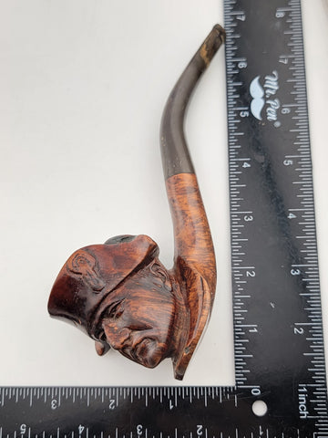 Vintage Collectible Hand Carved Napoleon Bonaparte Solid Wood Bruyere Pipe.
