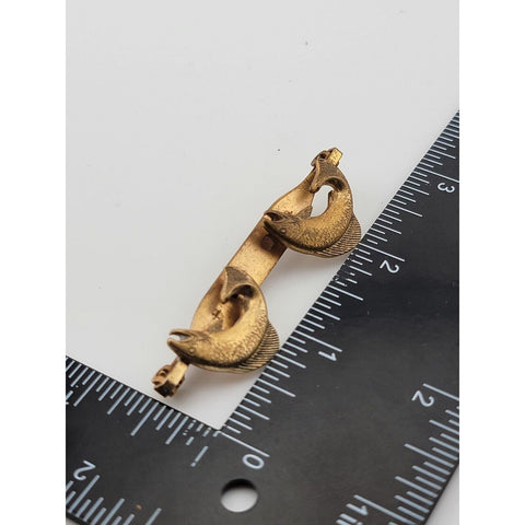 Vintage Brass Anson Double Fish Brass Chest Pin