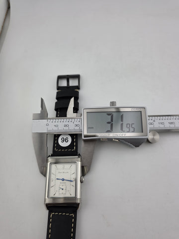 Vtg German Made Jean Muller Reverso Mechanical Dual Dial Flip Case Watch. Runs.