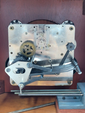 BEAUTIFUL ESKA WIND UP ESKA SHELF MANTEL CLOCK BRAZIL WESTMINSTER CHIMES. As-is.