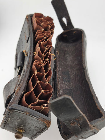 Private: Antique 1876 Indian Wars 120R Leather Cartridge / Ammo Pouch Arsenal