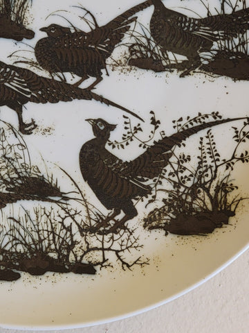 Royal Copenhagen Faience, Huge Charger Plate, Pheasant ,Design by Nils Thorson