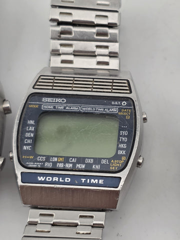 Rare Vtg Seiko Lot Of 5 Collector World Digital Timer Alarm Quartz Watches Read