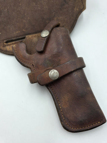Antique 1940's Bucheimer St Louis Leather Revolver Holster Belt 34 Cartridge Rig