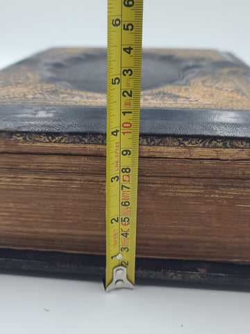 Rare Antique 1870's Illustrated Family Holy Bible W 1400 Engravings &Handwriting