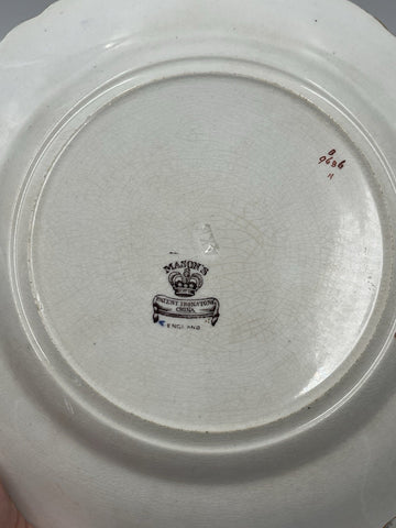 Rare Set Of 5 Antique C1910 Masons Ironstone Paynsley Plates Bird Floral England