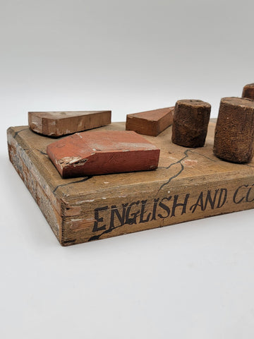 Antique 19th C One Of A Kind English & Continental Wooden Cheese Display Board.