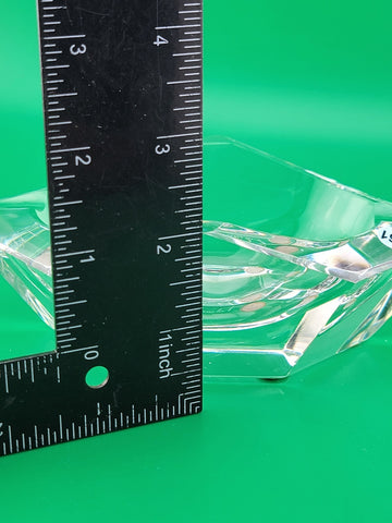 Fabulous 7” Val St Lambert Heavy Lead Crystal Amadis Faceted Octagon Ashtray
