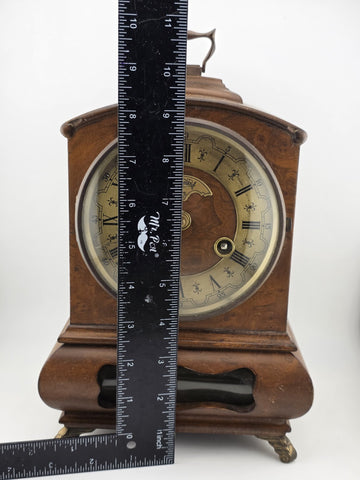 Vintage Warmink WUBA Mantel Shelf Dutch clock 8 day table Hermle striking. Works