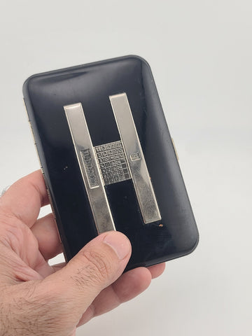 Rare 1930's Antique Up To-Date Enamel Cigarette Case Perpetual Date Calendar