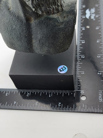 Vintahe Zeus sculpture statue on black marble base green aged color effect