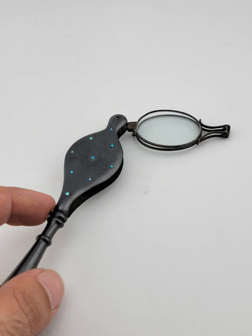 Antique 19th Century Gunmetal Foldable Opera Pocket Spectacles. Excellent Cond.