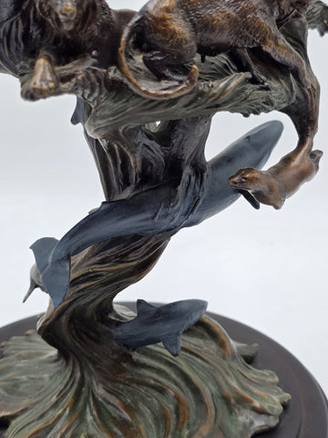 1950's Franklin Mint Guardians Of The World Crystal Ball By S.Lord Heavy Bronze.