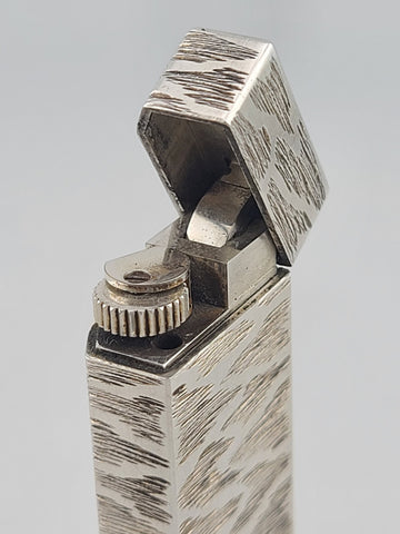 Rate Vintage Cartier Paris 30 Micron Silver Plated Gas Lighter, Bark Design Read