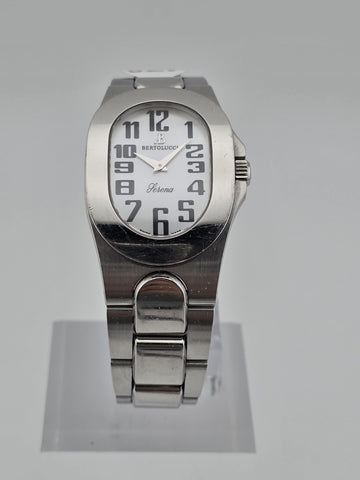 Vintage Bertolucci Serena Swiss Made Ladie Quartz Watch Ref 313-5818 Steel Works