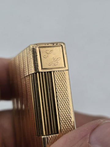Vintage Collectible Authentic St Dupont France Gold Plated Ligne 1 Lighter.