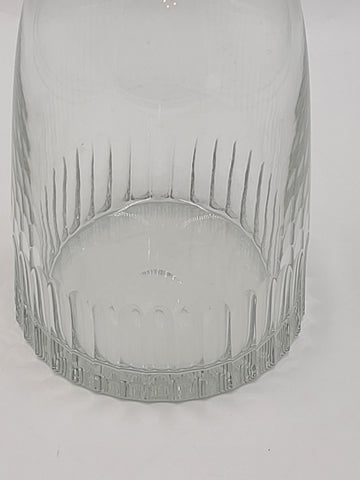 Rare Vintage Flamant France XL Crystal Decanter Ribbed Cut Glass w Stopper 15”