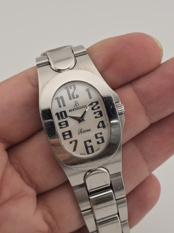 Vintage Bertolucci Serena Swiss Made Ladie Quartz Watch Ref 313-5818 Steel Works