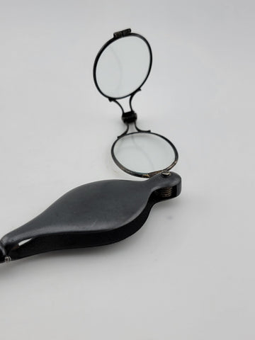 Antique 19th Century Gunmetal Foldable Opera Pocket Spectacles. Excellent Cond.