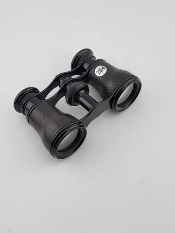 Rare 19th C Antique French Lemaire Black Leather Wrapped Opera Glasses. C 1880.