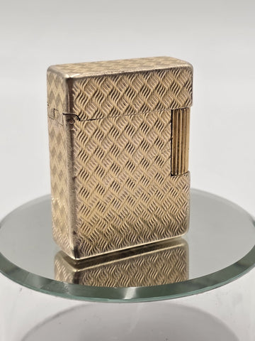 Ultra Rare Vtg S.T. Dupont Hermes Paris 20 Micron Gold Plated Lighter Guilloche