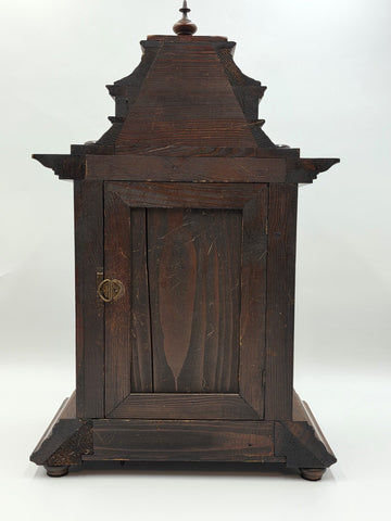 Rare Antique 1895 HAC 14 Day Strike Mantel Clock Carved Walnut Serviced Working