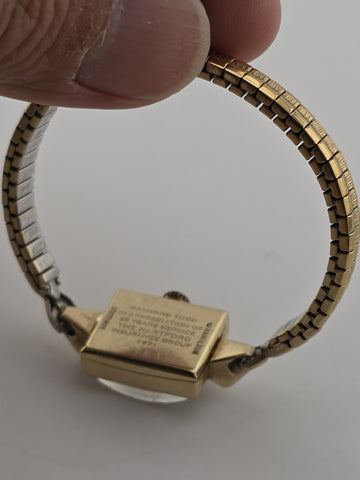 Vintage Hamilton 14K Solid Gold Ladies Watch 1971 Engraved Service Award. Read.