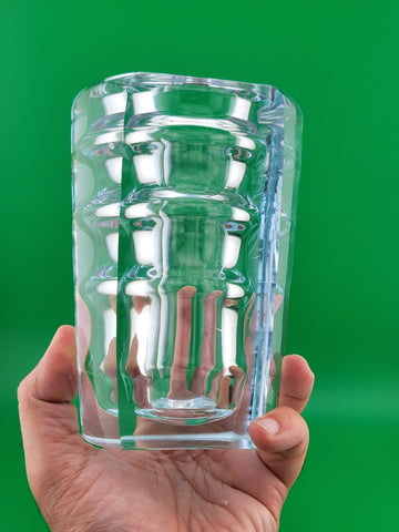 ORREFORS 1930s Edvin Ohrstrom Öhrström RARE Ribbed Optic Glass  Vase, Sweden