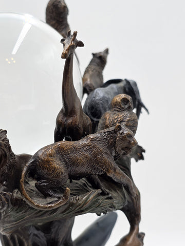 1950's Franklin Mint Guardians Of The World Crystal Ball By S.Lord Heavy Bronze.