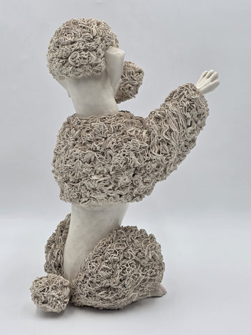 Rare Vintage Mid Century Italian Spaghetti Poodle Ceramic Sculpture 16" Large