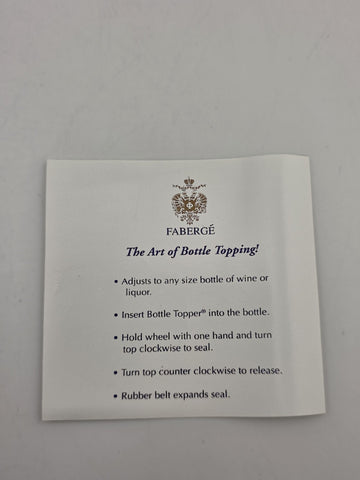 Rare Original Gorgeous Faberge Egg Gold Coronation Bottle Stop W Original Box.