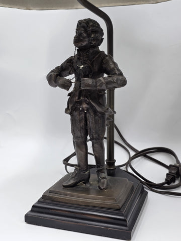 Vintage Pair Bronze Singerie Monkey Courtier Figural Table Lamps. Adjustable.