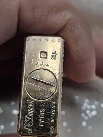 Vintage S.T. Dupont Ligne 1 Large 20µ Gold Plated Diamond Head Lighter France